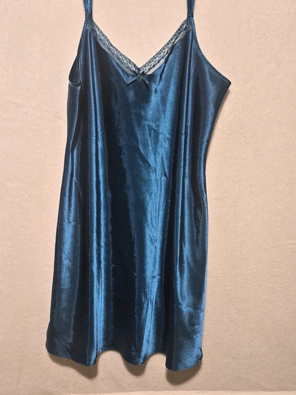 Morgan Taylor Satin Lace Trim Nightie Size XL Like New